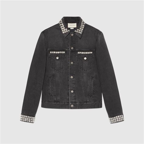 gucci black denim jacket.